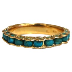 Persian Turquoise Eternity Band 14kt Open Channel