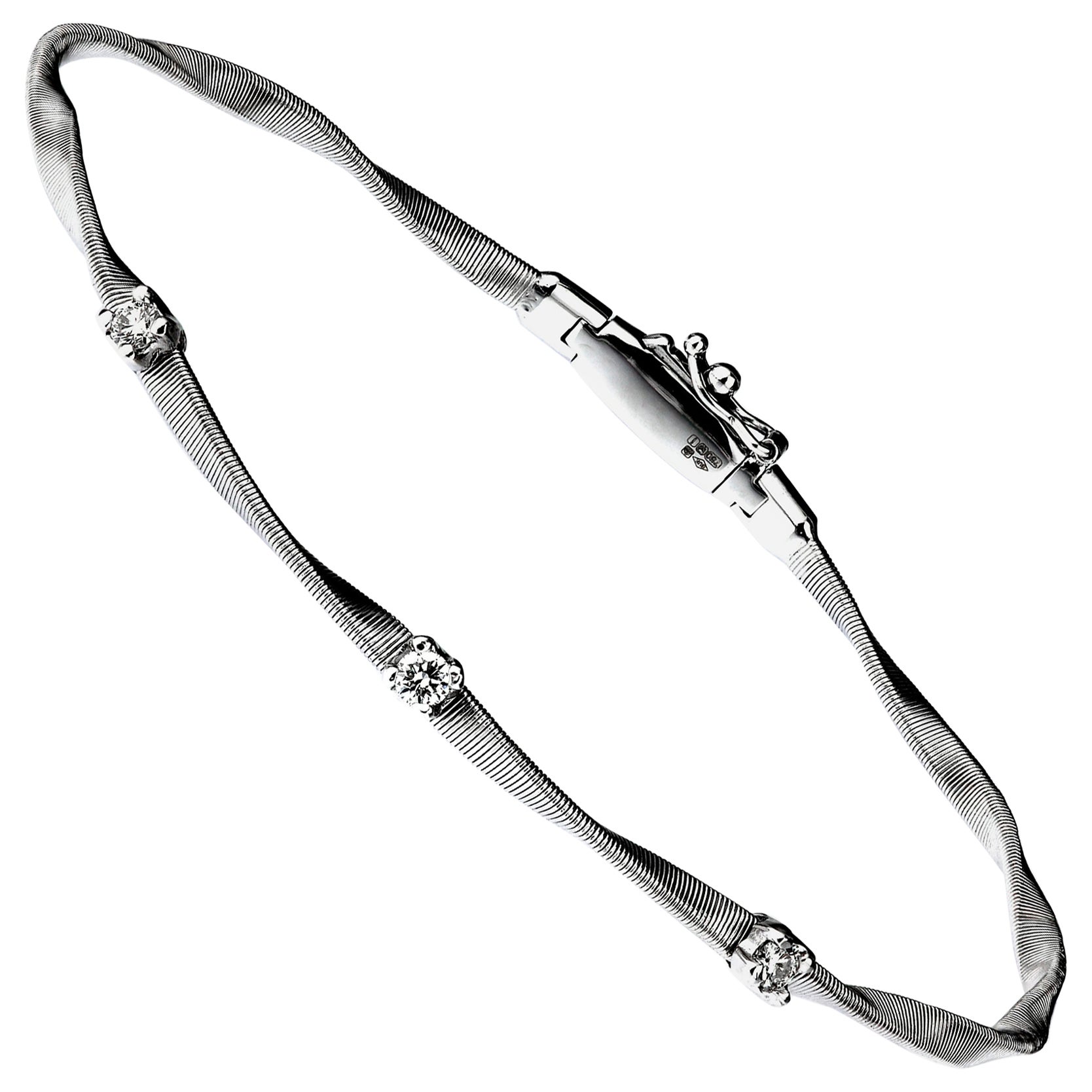 Marco Bicego “Marrakech” Diamond Stackable Bangle/Bracelet in 18K White Gold