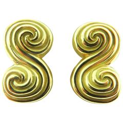 Tiffany 
Co. Gold "S" Scroll Earrings