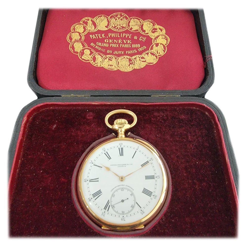 Patek Philippe Chronometro Gondolo 18k Gold Pocket Watch wbox c1910s RA184