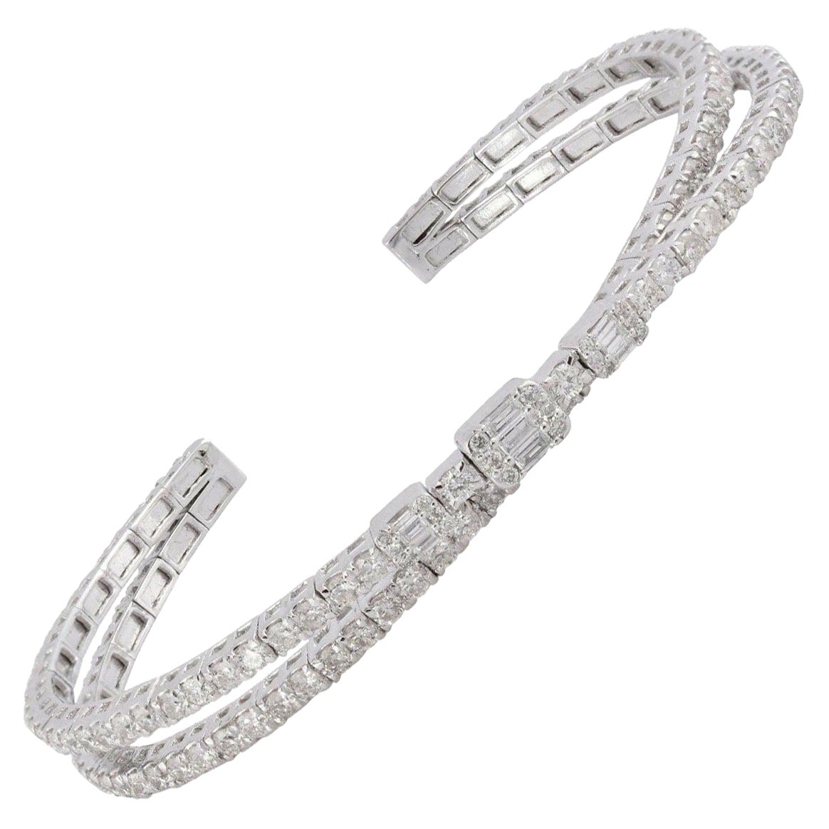 6.10 Carat Diamond 14 Karat Gold Bracelet For Sale