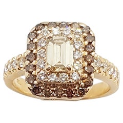 Brown Diamond Engagement Ring Set in 18 Karat Rose Gold Settings