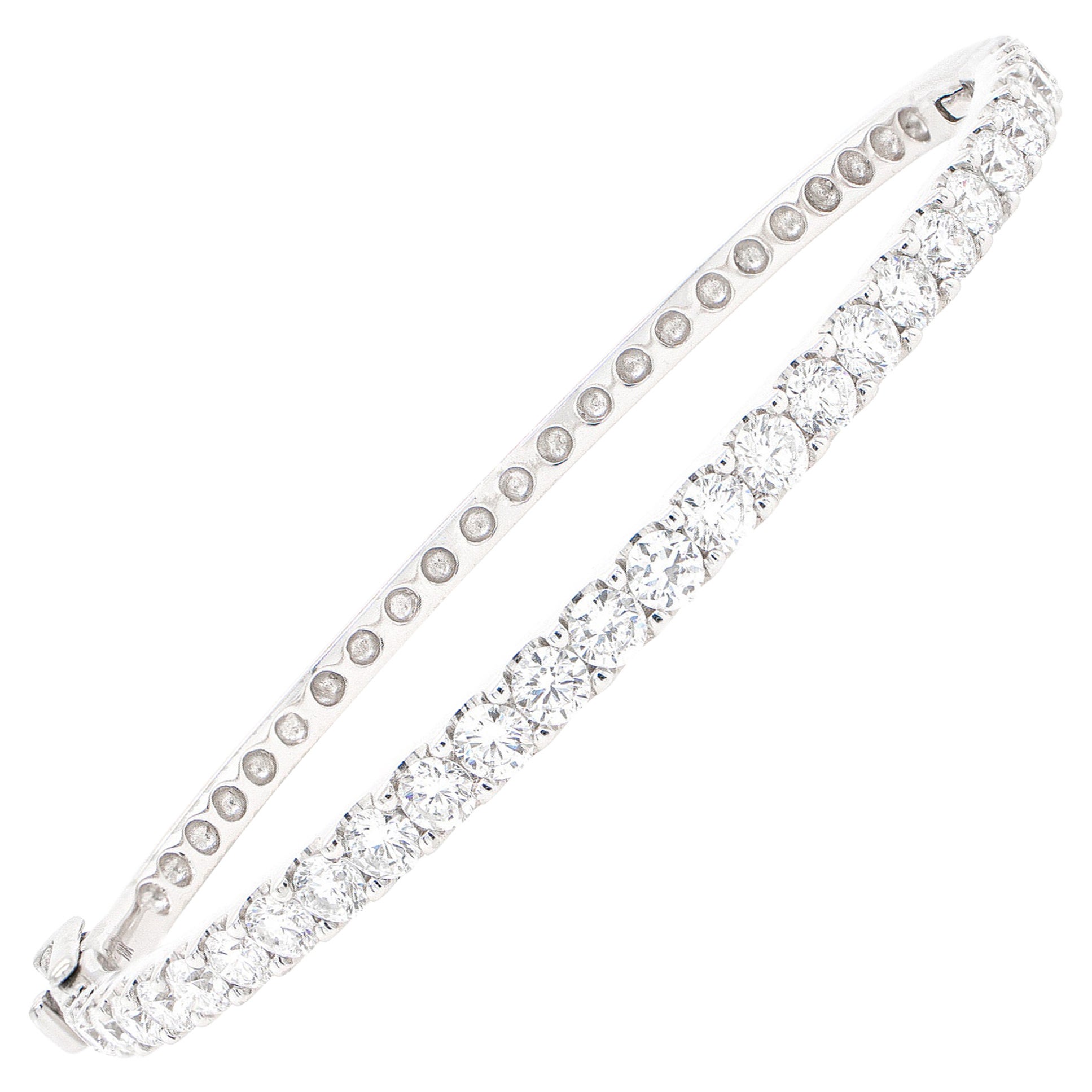 Modern Diamond Line Articulated Bangle Bracelet at 1stDibs