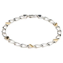 Tiffany & Co Bracelet Vintage Sterling Silver 18k Yellow Gold Curb