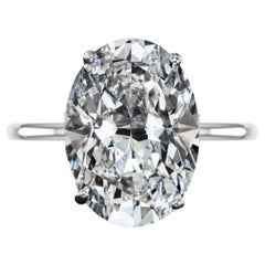GIA Certified 3 Carat Oval Brilliant Cut Diamond Solitaire White Gold Ring