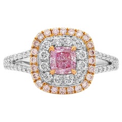 GIA 0.50 Carat Pink Diamond Ring 18 Karat White and Rose Gold