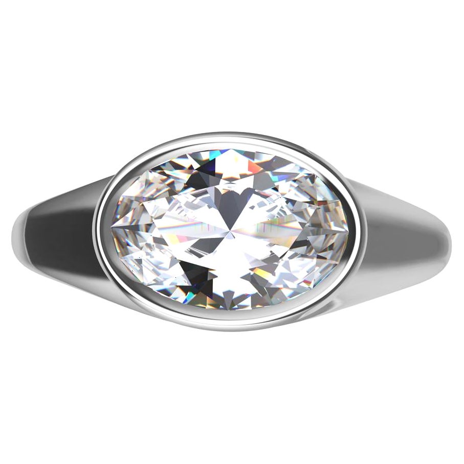 18 Karat White Gold 1.6 Carat GIA Diamond Sculpture Ring