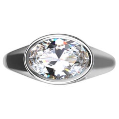 Bague sculpture en or blanc 18 carats avec diamants 1,6 carat certifiés GIA