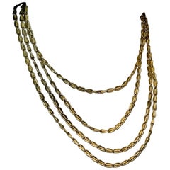 Antique Russian Gold Twisted Chain Link Necklace