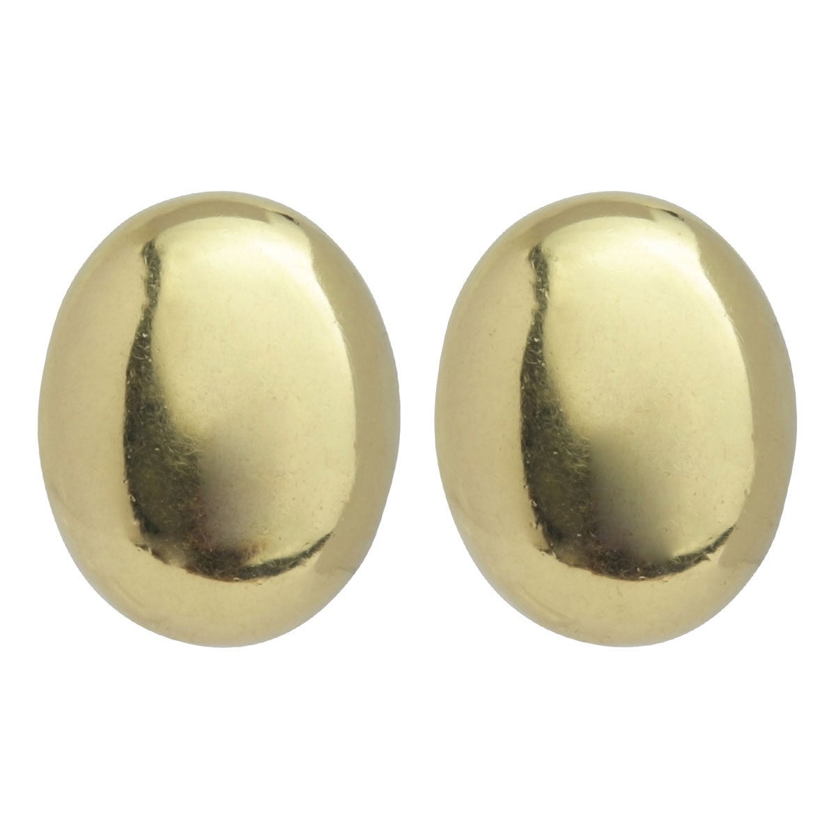 18 Karat Yellow Gold Italian Oval Ear Clips For Sale