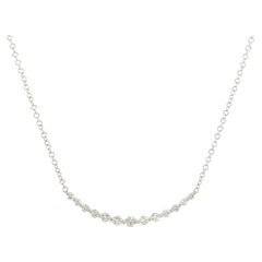 New Gabriel & Co. Diamond Curved Bar Necklace in 14K White Gold