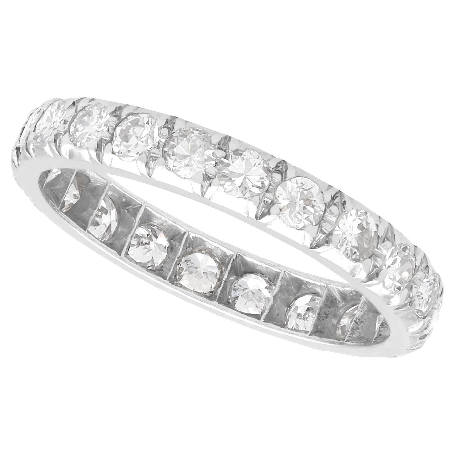 1.10ct Round Brilliant Cut Diamonds Full Eternity Wedding Ring,Gold & Platinum