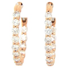 New 1.51ctw Diamond Inside-Out Hoop Earrings in 14K Rose Gold