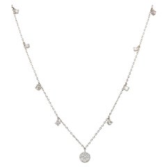 New 0.35ctw Prong and Bezel Set Diamond Station Drop Necklace in 14K White Gold