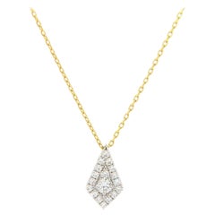 New Frederic Sage Kite Shaped Firenze Diamond Pendant in 14K Yellow & White Gold