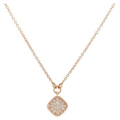 New Gabriel & Co. Pave Diamond Beaded Pendant Necklace in 14kt Rose Gold