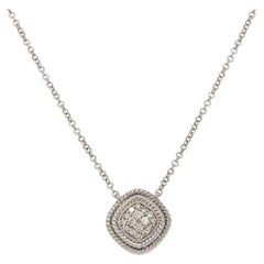 New Gabriel & Co. 0.12ctw Pave Diamond Double Braided Cushion Pendant Necklace