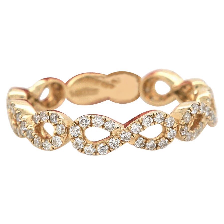 New 0.50ctw Diamond Twist Eternity Band Ring in 14K Yellow Gold For Sale