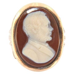 Rare Vintage Cameo Ring w/ Mens Profile in 10kt Rose Gold