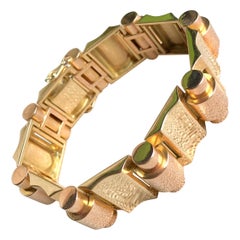 18 Carat Yellow and Rose Gold Tank Bracelet, circa 1940