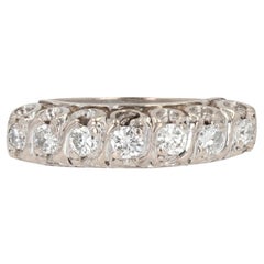 20th Century Brilliant Cut Diamonds Silver Garter Ring