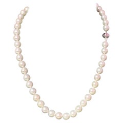 Akoya Pearl Necklace 14k Gold 18" 8.5 mm Certified