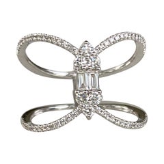 Athena Pave Diamond and Marquise Shape Illusion Set Diamond Baguette x Ring