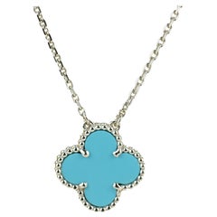 Van Cleef & Arpels Vintage Turquoise Alhambra Pendant Necklace