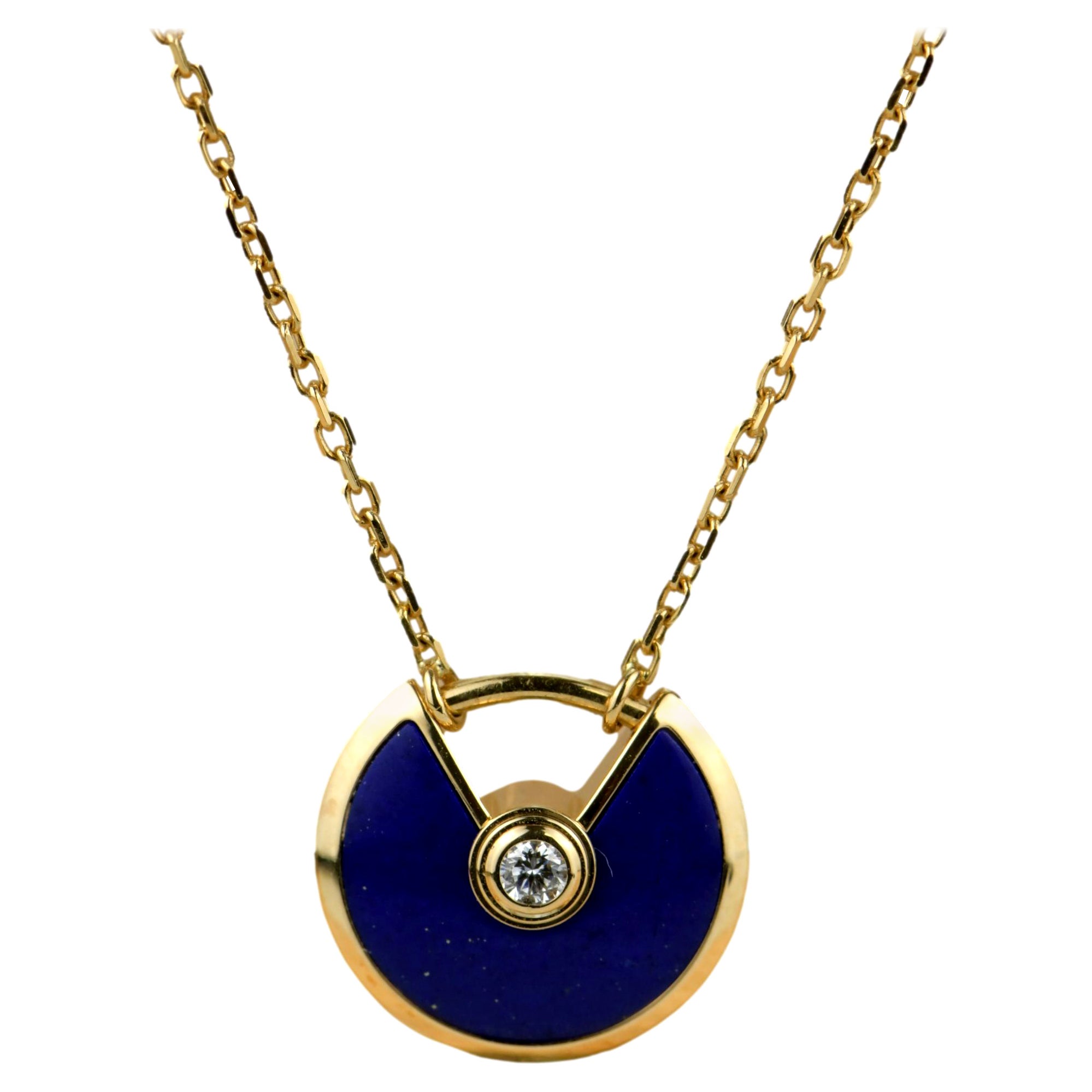 Cartier Amulette de Cartier 18K Yellow Gold Lapis Lazuli Necklace