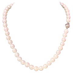 Vintage Akoya Pearl Necklace 14k Gold Certified