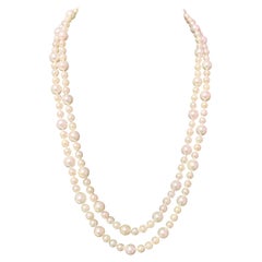 Fine Quality Akoya Pearl Necklace 14k Gold 42" 8.5 mm Certified