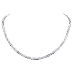 45.0 Carat Round Brilliant White Diamond Necklace in 18K White Gold