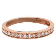 New 0.32ctw Diamond Milgrain Wedding Band Ring in 14K Rose Gold