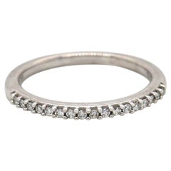 0.10ctw Diamond Shared Prong Wedding Band Ring in 18K White Gold