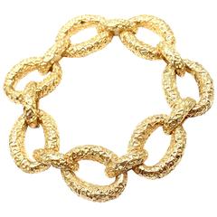 Van Cleef & Arpels Textured Gold Link Bracelet
