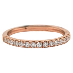 New 0.27ctw Diamond Shared Prong Wedding Band Ring in 14K Rose Gold