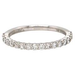 New Gabriel & Co. Diamond Shared Prong Wedding Band Ring in 14K White Gold