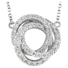 LB Exklusive 18K Weißgold 0::50 Ct verflochtene Diamant-Anhänger-Halskette