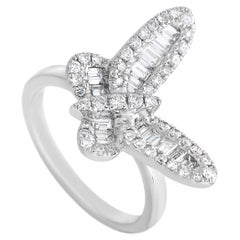 LB Exclusive 18K White Gold 1.14 Ct Diamond Butterfly Ring