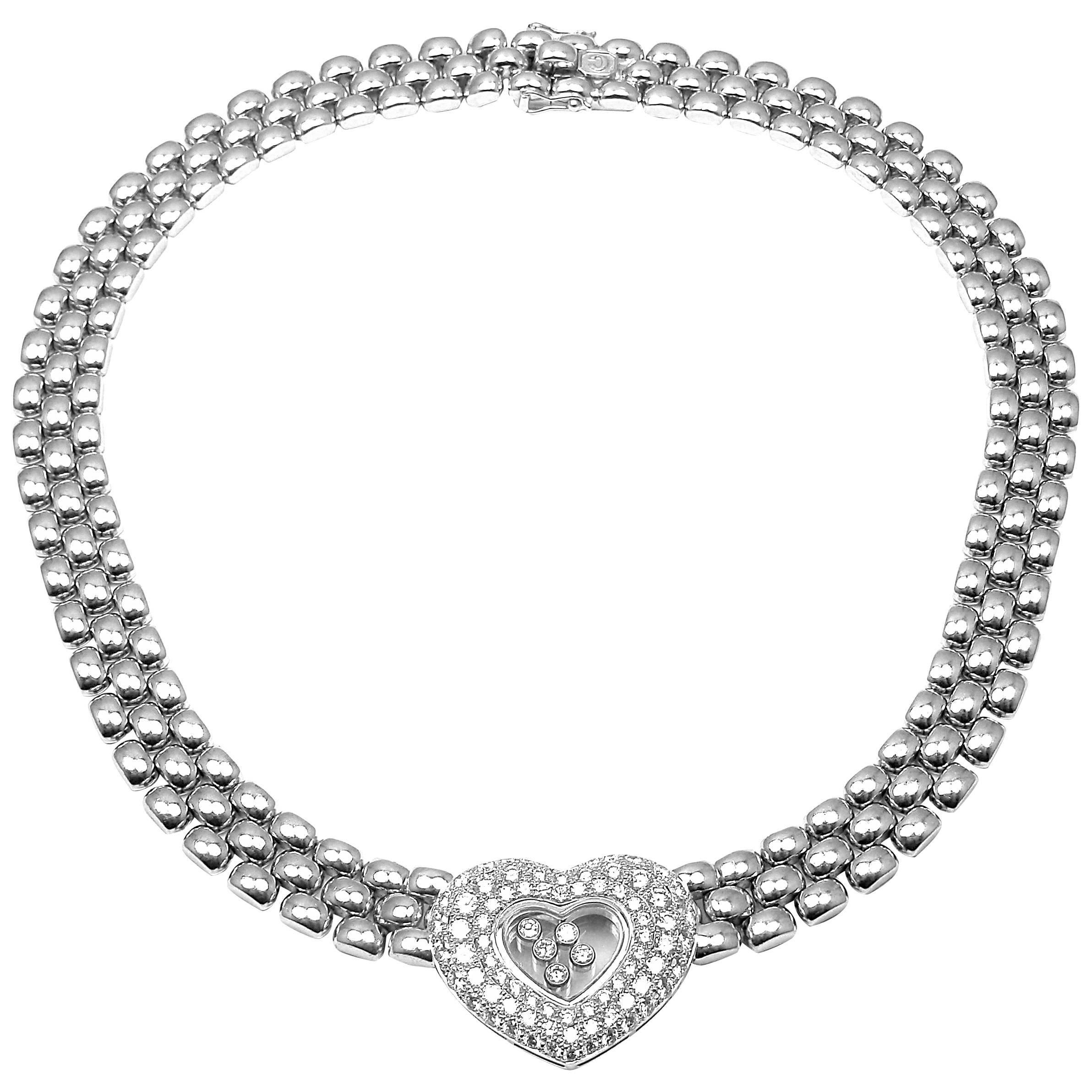 Chopard Diamond Gold Happy Diamonds Heart Necklace