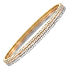 LB Exclusive 18K Tricolor 8.32 Ct Diamond Bangle Bracelet