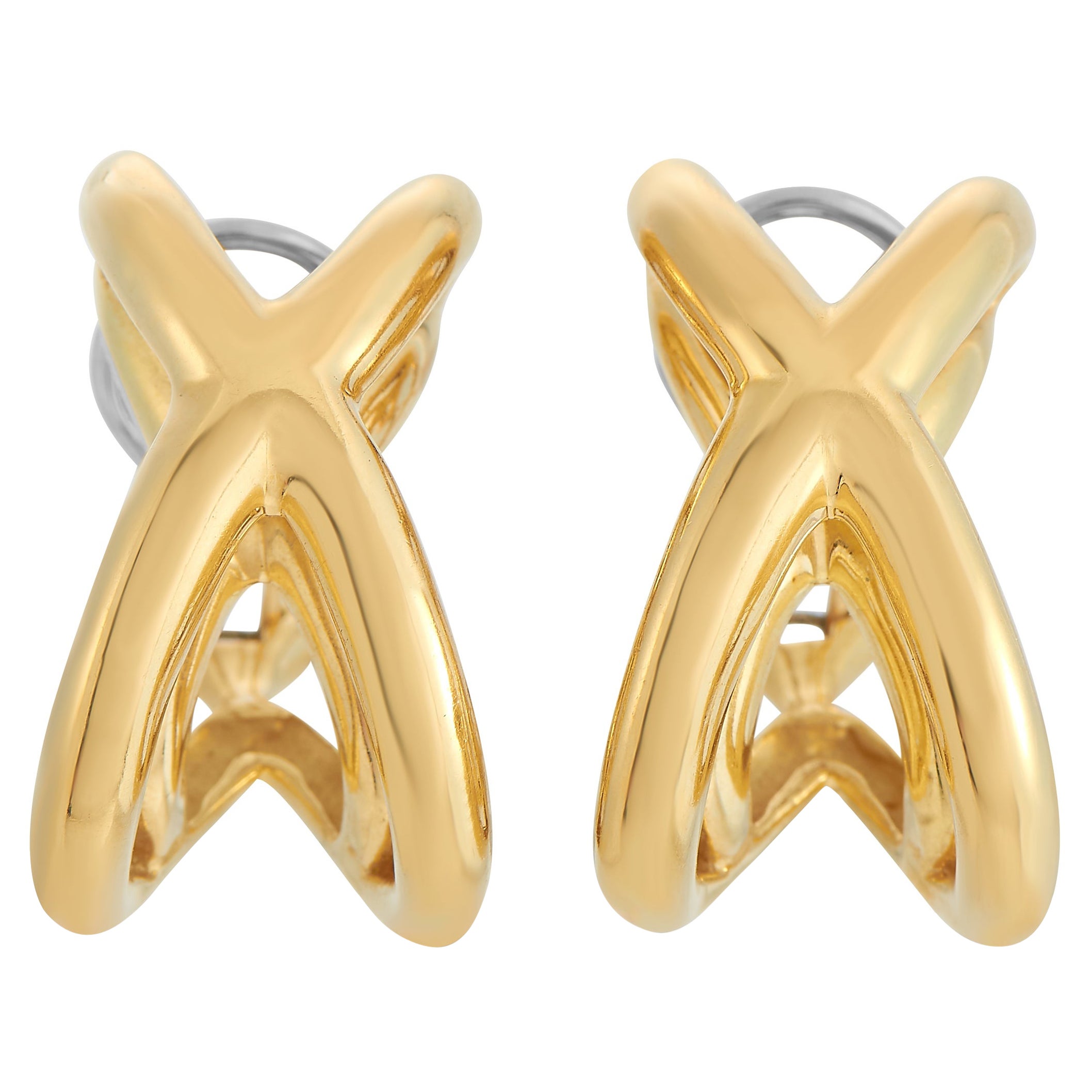 Tiffany & Co. Donald Claflin 18K Yellow Gold X Earrings