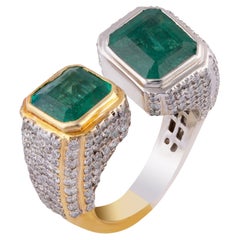 18k gold Emerald Diamond Ring