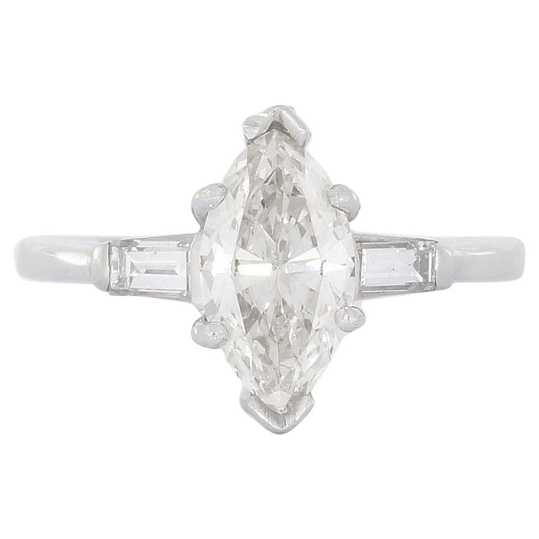 Marquise Cut 1.01 Carat Diamond Solitaire Ring in Platinum