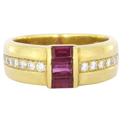 18k Yellow Gold Ruby Diamond Ring