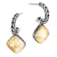 John Hardy Classic Chain Hammered Sugarloaf Drop Earring EZ90515