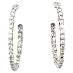 Tiffany & Co. Metro Diamond Hoop Earrings 18 Karat White Gold .50 Carat Total