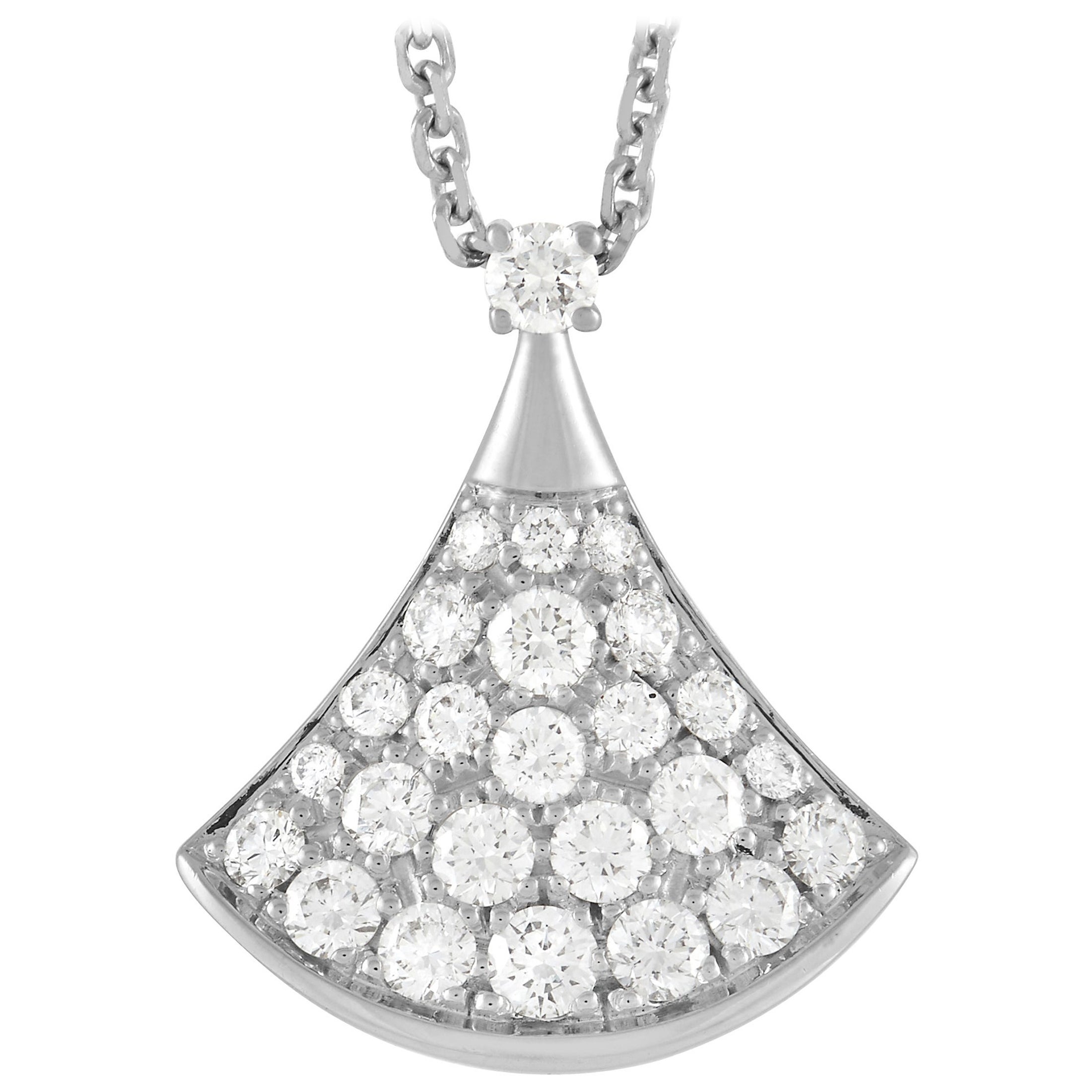 Bvlgari Divas Dream 18K White Gold Diamond Pendant Necklace