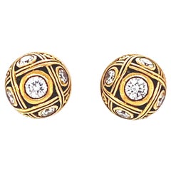 Alex Sepkus Diamond 18 Karat Gold Stud Earrings