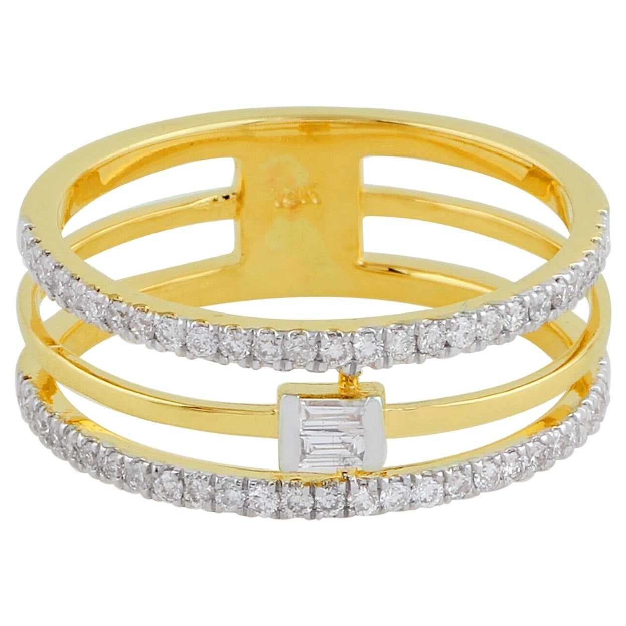 14 Karat Gold Baguette-Diamant-Ring
